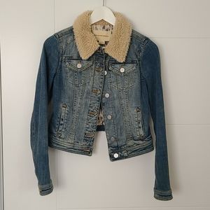 Anthropologie Pilcro Shearling Denim Jacket xs
